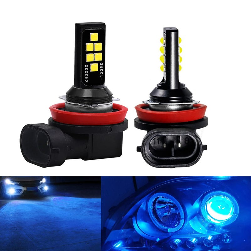 SOCAL-LED LIGHTING 2x H11 H8 LED Fog Light Bulb for Powersports Advanced 3030 SMD Bright Colorful Daytime Running DRL Lamp, Ice Blue - Image 1